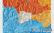 Shaded Relief Map of Andorra, political outside