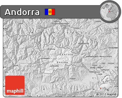 Silver Style Map of Andorra