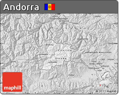 Silver Style Map of Andorra