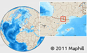 Shaded Relief Location Map of Ordino