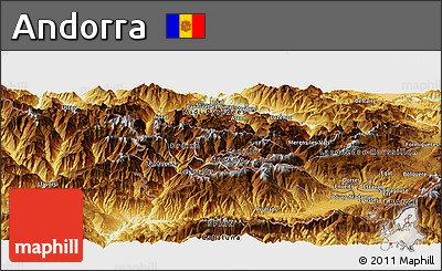 Physical Panoramic Map of Andorra