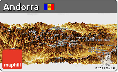 Physical Panoramic Map of Andorra