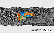 Political Panoramic Map of Andorra, darken, desaturated