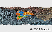 Political Panoramic Map of Andorra, darken, semi-desaturated