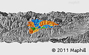 Political Panoramic Map of Andorra, desaturated