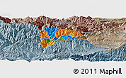 Political Panoramic Map of Andorra, semi-desaturated