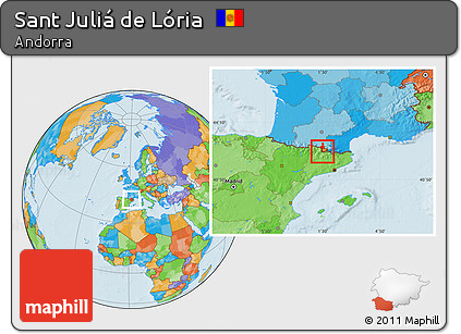 Political Location Map of Sant Juliá De Lória