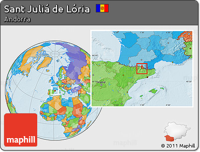 Political Location Map of Sant Juliá De Lória