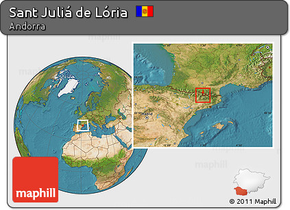 Satellite Location Map of Sant Juliá De Lória