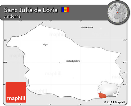 Silver Style Simple Map of Sant Juliá De Lória