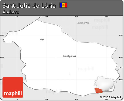 Silver Style Simple Map of Sant Juliá De Lória