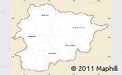 Classic Style Simple Map of Andorra, single color outside