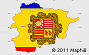 Flag Simple Map of Andorra, single color outside, flag aligned to the middle