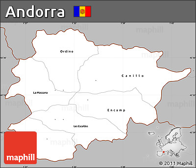 Gray Simple Map of Andorra
