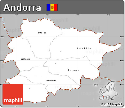 Gray Simple Map of Andorra