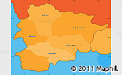 Political Shades Simple Map of Andorra, political outside