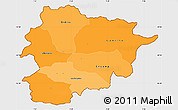 Political Shades Simple Map of Andorra, single color outside