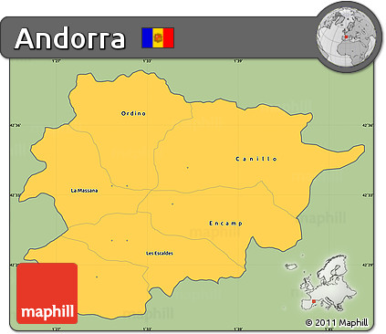 Savanna Style Simple Map of Andorra, cropped outside