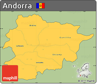 Savanna Style Simple Map of Andorra, cropped outside