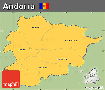 Savanna Style Simple Map of Andorra, cropped outside