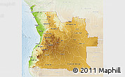 Physical 3D Map of Angola, lighten