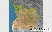 Satellite 3D Map of Angola, desaturated, land only