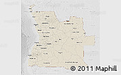 Shaded Relief 3D Map of Angola, lighten, desaturated
