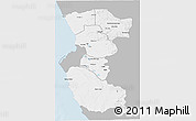 Gray 3D Map of Bengo, single color outside
