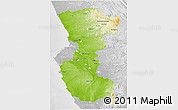 Physical 3D Map of Bengo, lighten, desaturated