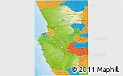 Physical 3D Map of Bengo, political outside