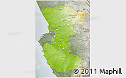 Physical 3D Map of Bengo, semi-desaturated