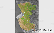 Satellite 3D Map of Bengo, desaturated