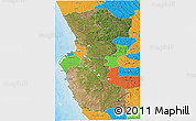 Satellite 3D Map of Bengo, political outside