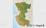 Satellite 3D Map of Bengo, shaded relief outside
