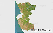 Satellite 3D Map of Bengo, single color outside
