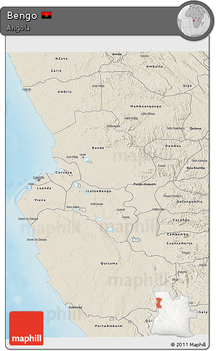 Shaded Relief 3D Map of Bengo