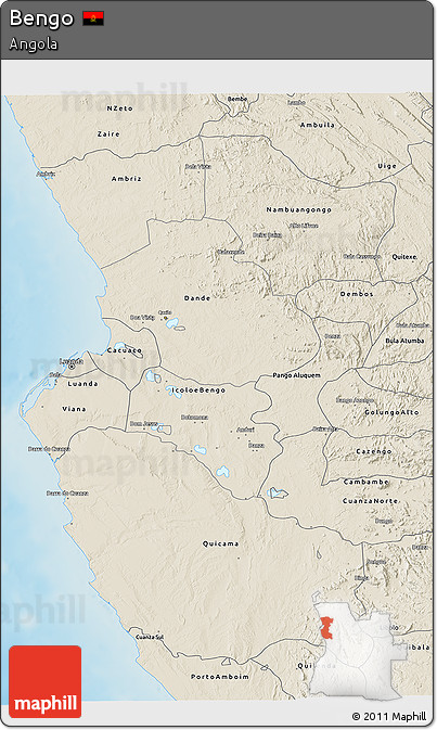 Shaded Relief 3D Map of Bengo