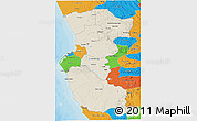 Shaded Relief 3D Map of Bengo, political outside