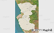 Shaded Relief 3D Map of Bengo, satellite outside