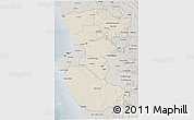 Shaded Relief 3D Map of Bengo, semi-desaturated
