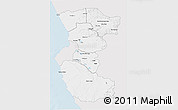 Silver Style 3D Map of Bengo, single color outside