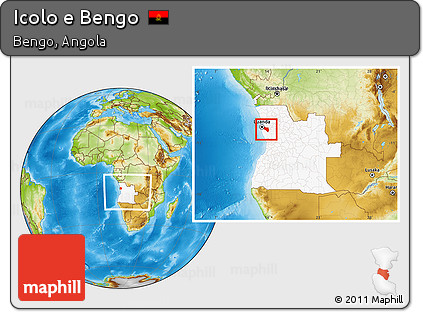 Physical Location Map of Icolo E Bengo, highlighted country, within the entire country