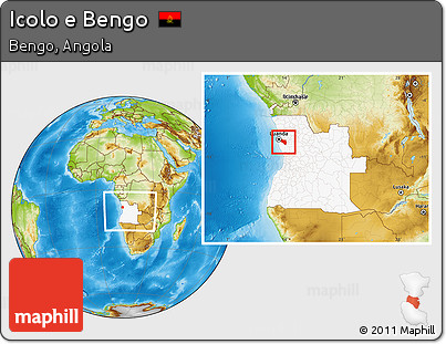 Physical Location Map of Icolo E Bengo, highlighted country, within the entire country