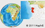 Physical Location Map of Bengo, highlighted country