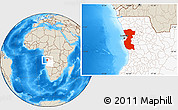 Shaded Relief Location Map of Bengo, highlighted country