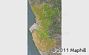 Satellite Map of Bengo, semi-desaturated