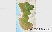 Satellite Map of Bengo, shaded relief outside