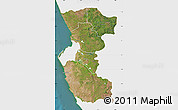 Satellite Map of Bengo, single color outside