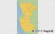 Savanna Style Map of Bengo, single color outside