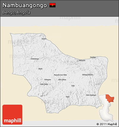 Classic Style 3D Map of Nambuangongo, single color outside